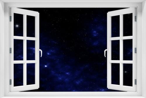 Fototapeta Naklejka Na Ścianę Okno 3D - Star and galaxy, dark blue space background panorama view