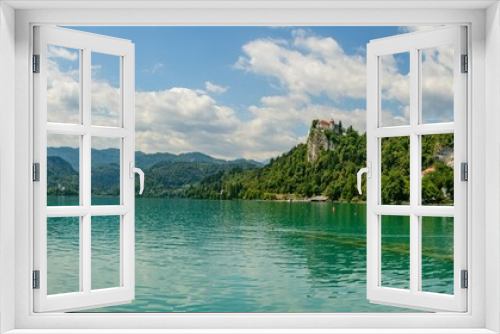 Fototapeta Naklejka Na Ścianę Okno 3D - panorama view on lake bled slovenia