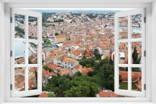 Fototapeta Naklejka Na Ścianę Okno 3D - Croatia, Rovinj. View of the city from the belfry