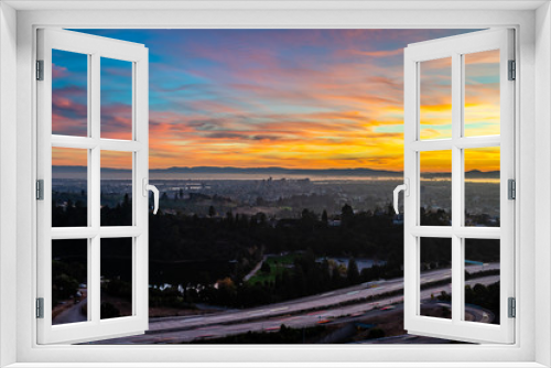 Fototapeta Naklejka Na Ścianę Okno 3D - Autumn Sunset over the San Francisco Bay Area