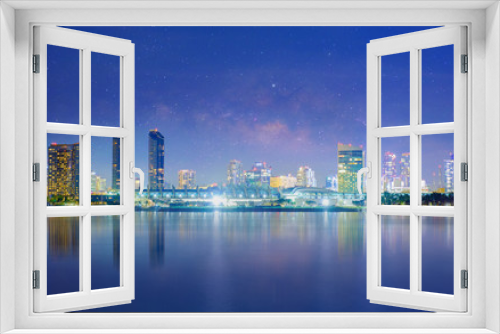 Fototapeta Naklejka Na Ścianę Okno 3D - San Diego Skyline at Night , San Diego, California, USA  