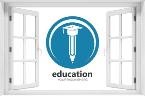 Fototapeta Naklejka Na Ścianę Okno 3D - pencil vector illustration icon and logo of education