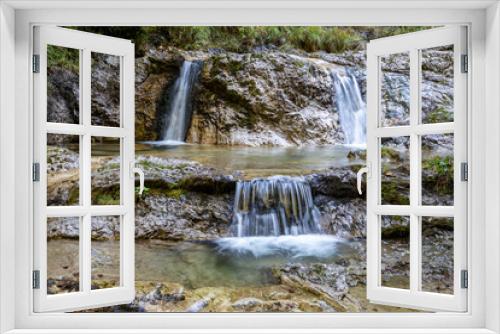 Fototapeta Naklejka Na Ścianę Okno 3D - Wasserkaskaden am Scharnbach in Weissbach, Berchtesgaden