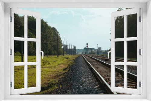 Fototapeta Naklejka Na Ścianę Okno 3D - Railway, Raildroad in Belarus country summer day