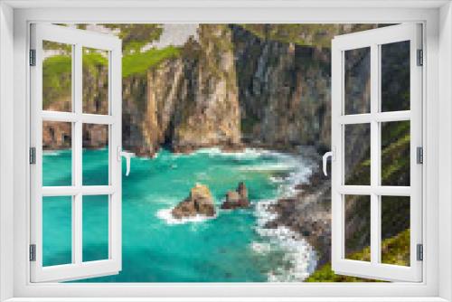 Fototapeta Naklejka Na Ścianę Okno 3D - The Tall sea cliffs of Donegal, Ireland