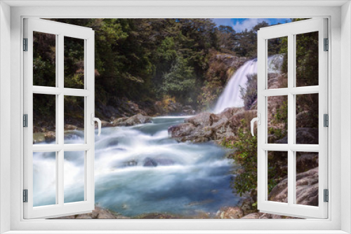 Fototapeta Naklejka Na Ścianę Okno 3D - Tawhai Falls