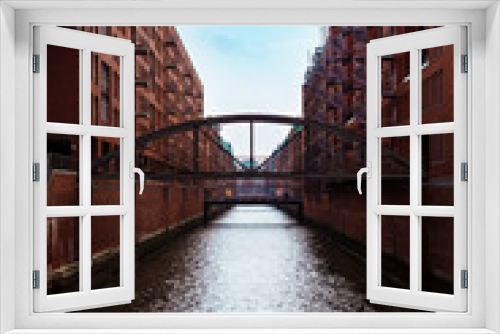 Fototapeta Naklejka Na Ścianę Okno 3D - Speicherstadt