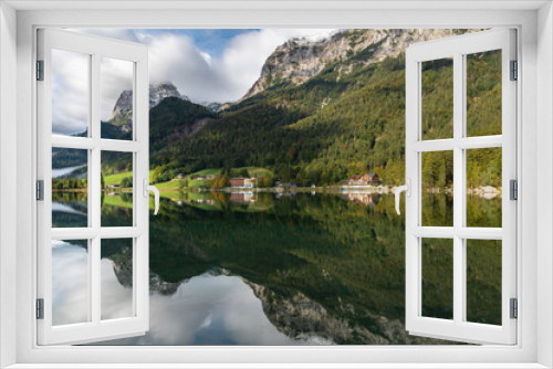 Fototapeta Naklejka Na Ścianę Okno 3D - Stunning view of Hintersee and Alps in Ramsau, Bavaria, Germany