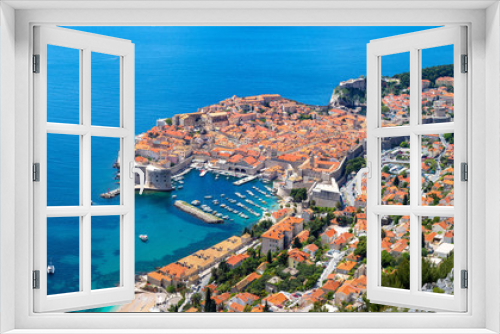 Fototapeta Naklejka Na Ścianę Okno 3D - Aerial view of old city Dubrovnik