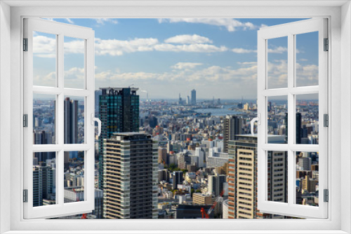 Fototapeta Naklejka Na Ścianę Okno 3D - 写真素材：都市風景、大阪、梅田スカイビル、風景、ビル