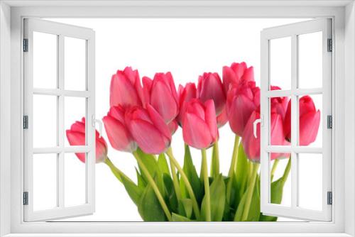 Fototapeta Naklejka Na Ścianę Okno 3D - red tulips