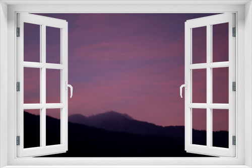 Fototapeta Naklejka Na Ścianę Okno 3D - sunset in mountainslandscape,sky,pink,evening, beautiful, dark,view,nature,panorama