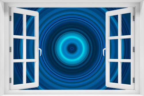 Fototapeta Naklejka Na Ścianę Okno 3D - Colorful bright circle , circular lines , radial striped texture in blue tones. Round pattern. Abstract background