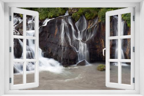 Fototapeta Naklejka Na Ścianę Okno 3D - Hraunfossar waterfall (Western Iceland)