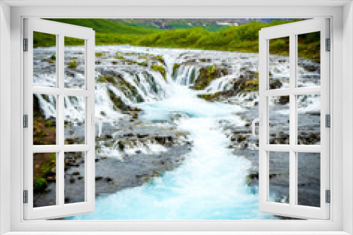 Fototapeta Naklejka Na Ścianę Okno 3D - Blue Bruarfoss waterfalls in iceland