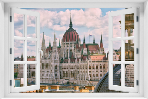 Beautiful building of Parliament in Budapest, popular travel destination