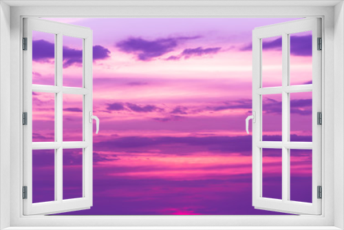 Fototapeta Naklejka Na Ścianę Okno 3D - Beautiful landscape mountain range and rivers and purple sky at the sunset, twilight period which including of sunrise 