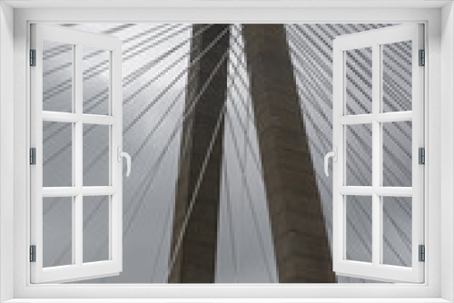Fototapeta Naklejka Na Ścianę Okno 3D - Arthur Ravenel Jr. Bridge tower viewed from the Cooper river in Charleston, South Carolina