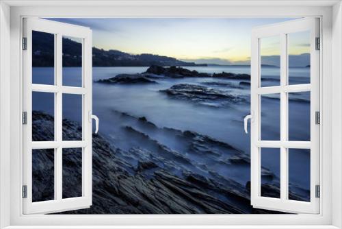 Fototapeta Naklejka Na Ścianę Okno 3D - Chamoso Cove Long Exposure at Ares Estuary Pontedeume Galicia