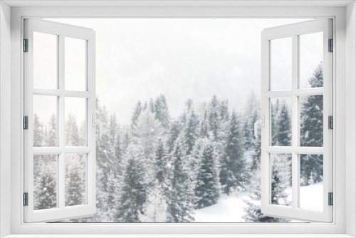 Fototapeta Naklejka Na Ścianę Okno 3D - Winter landscape with forest