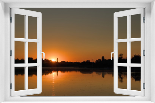 Fototapeta Naklejka Na Ścianę Okno 3D - Sunset over the Palić lake