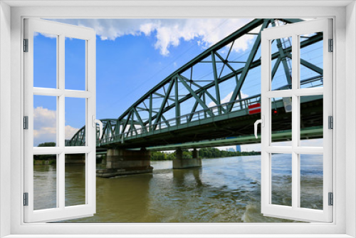 Fototapeta Naklejka Na Ścianę Okno 3D - Rail Bridge over the Danube, Vienna, Austria