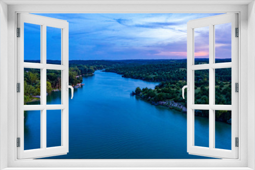 Fototapeta Naklejka Na Ścianę Okno 3D - Sunset Lakeside Landscape