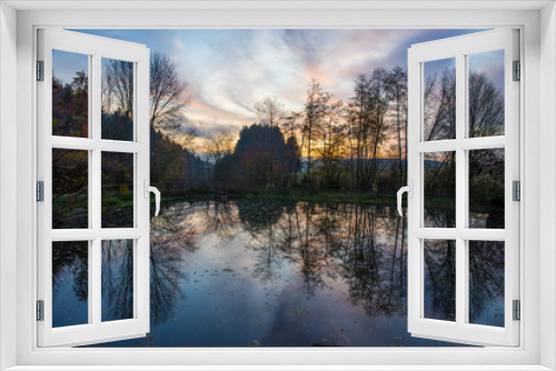 Fototapeta Naklejka Na Ścianę Okno 3D - Sonnenaufgang am Teich