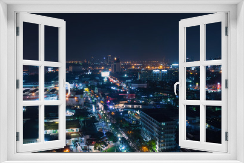 Fototapeta Naklejka Na Ścianę Okno 3D - bangkok city at night