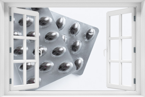 Fototapeta Naklejka Na Ścianę Okno 3D - Blisters with pills on white background