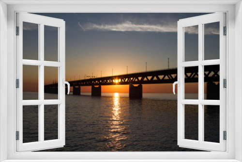 Fototapeta Naklejka Na Ścianę Okno 3D - Oresound Bridge Summer sunset