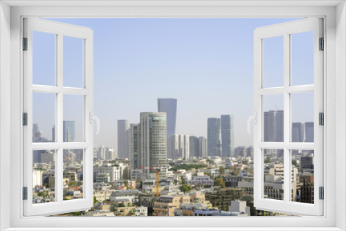 Fototapeta Naklejka Na Ścianę Okno 3D - Morning view of the business center of Tel Aviv, Israel. Modern city.