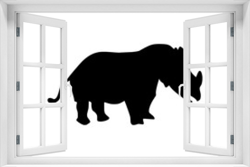 Fototapeta Naklejka Na Ścianę Okno 3D - Rhinoceros silhouette. Vector illustration. Eps10