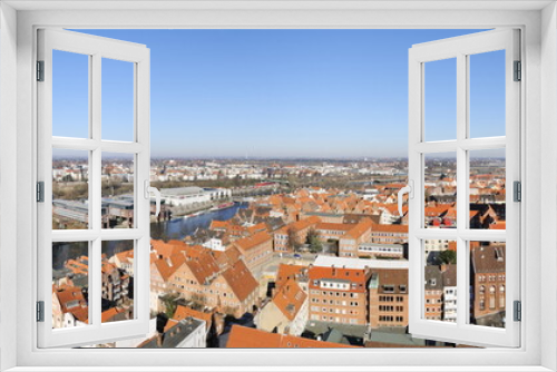 Fototapeta Naklejka Na Ścianę Okno 3D - Lübeck Altstadt Panorama