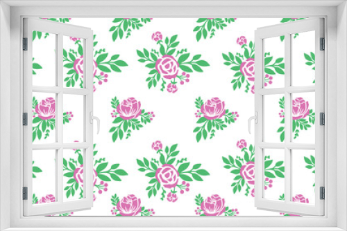 Fototapeta Naklejka Na Ścianę Okno 3D - Decoration element of floral pattern background, with abstract rose flower motif.