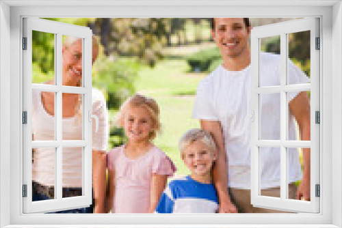 Adorable family in the park