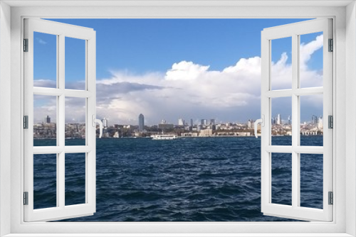 Fototapeta Naklejka Na Ścianę Okno 3D - Watching the City from the Ship