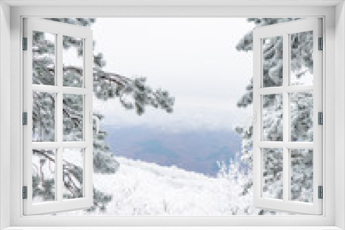 Fototapeta Naklejka Na Ścianę Okno 3D - Winter snowy landscape