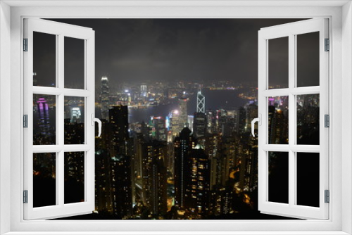 Fototapeta Naklejka Na Ścianę Okno 3D - hong kong city at night