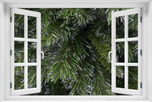 Fototapeta Naklejka Na Ścianę Okno 3D - Artificial tree, close up of Christmas tree.