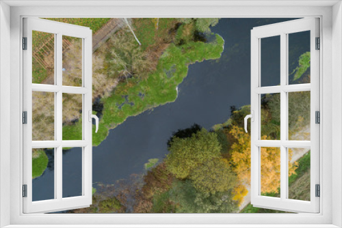 Fototapeta Naklejka Na Ścianę Okno 3D - Aerial view of a river in Galicia, Spain. Ecology concept.