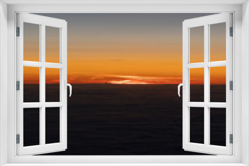 Fototapeta Naklejka Na Ścianę Okno 3D - Sonnenuntergang aus Flugzeug über den Wolken