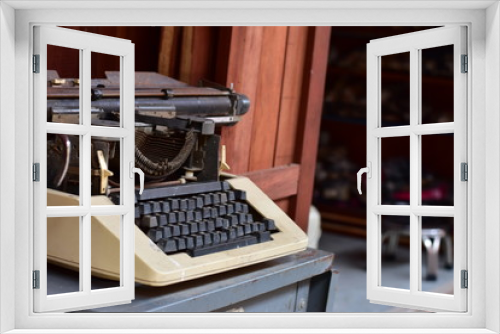 old typewriter on table