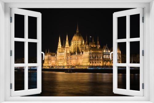 Night view of Hungarian Parliament Building