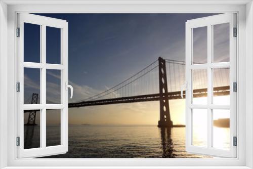 Fototapeta Naklejka Na Ścianę Okno 3D - San Francisco side of Bay Bridge at sunrise