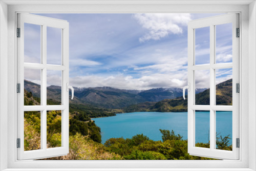 Fototapeta Naklejka Na Ścianę Okno 3D - General Carrera lake and mountains beautiful landscape, Chile, Patagonia, South America