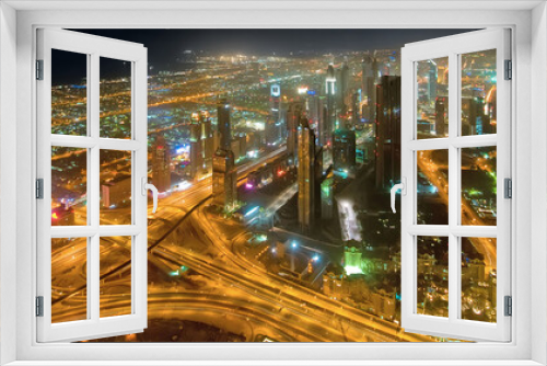 Fototapeta Naklejka Na Ścianę Okno 3D - Panorama of down town Dubai city - UAE