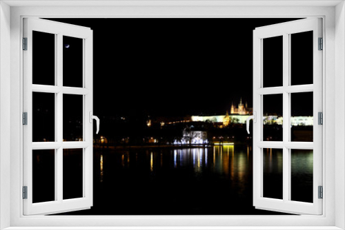 Fototapeta Naklejka Na Ścianę Okno 3D - night prague