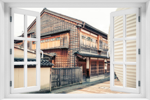 Fototapeta Naklejka Na Ścianę Okno 3D - Paysage japonais traditionnel dans les rues de kanazawa, au Japon