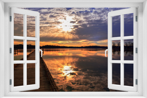 Fototapeta Naklejka Na Ścianę Okno 3D - Reflected Sunset on the Rhode River